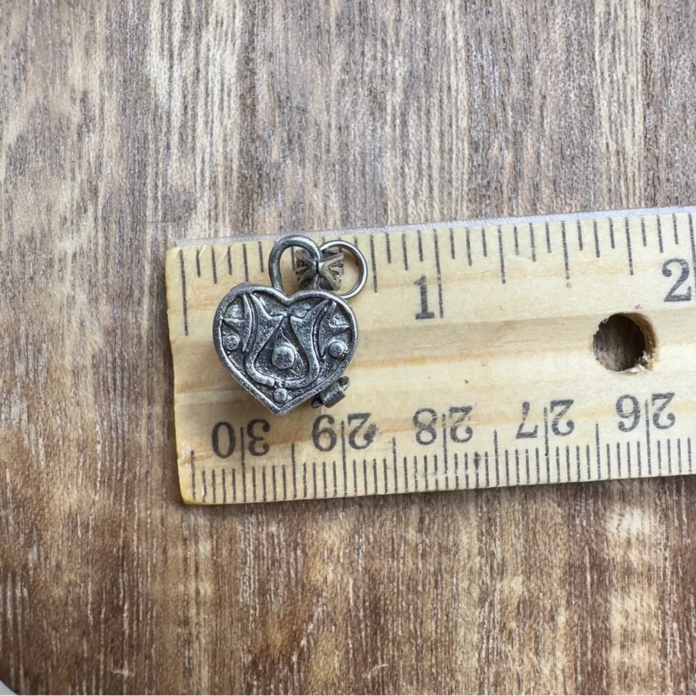 Necklace heart Pendant MARKED aa 925 Trinket Charm Locket Box sterling silver - Picture 2 of 7